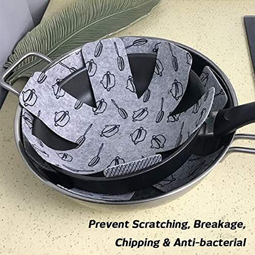 Set of 18 Pot & Pan Protectors, SourceTon 3 Sizes Divider Pads Separate and Protect Your Cookware to Avoid Scratching (15 Inch, 14 Inch, 10 Inch) 6 Gallery Image