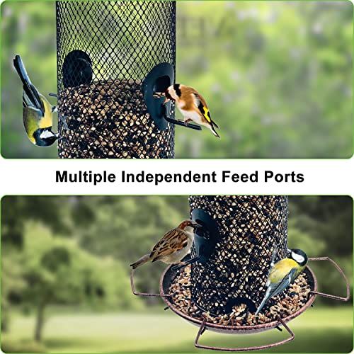 Bird Feeders For Outdoors Hanging,Squirrel Proof Bird Feeders,Bird Feeders With 4 Separate Feeding Ports,Chew And Rust Resistant,Gift For Bird Lovers #TOP1