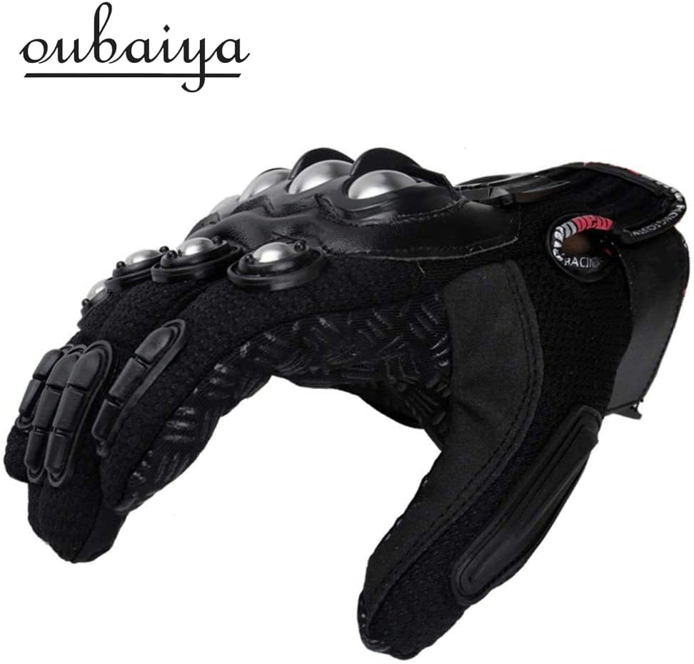 Oubaiya Steel Outdoor Knuckle Motorcycle Motorbike Powersports Safety Gloves