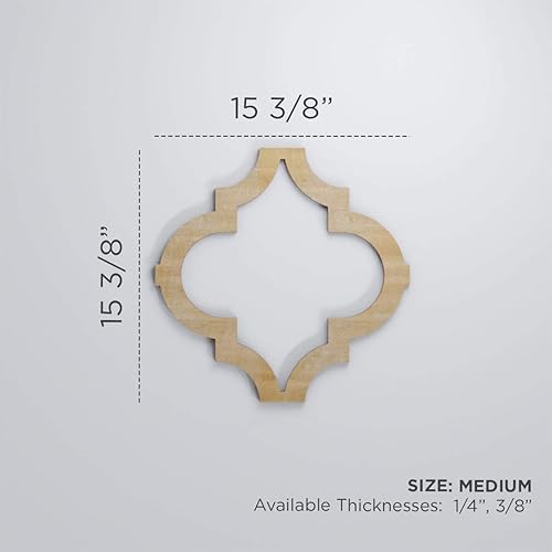Miniatura 2 de Ekena Millwork WALW16X16X0250MRKBI Marrakech - Paneles de pared con calado, 15 38 pulgadas de ancho x 15 38 pulgadas de alto x 14 de alto, abedul