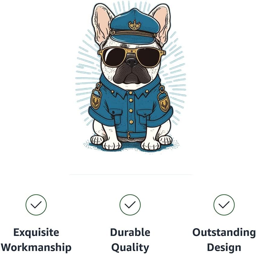 Police Design Dog Shirt with Hoodie - Pug Dog Hoodie - Cartoon Dog Clothing - Gray White, XL