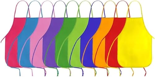 Craft Rainbow Teacher Classroom Party Kids Painting Apron (48cm) 10pc