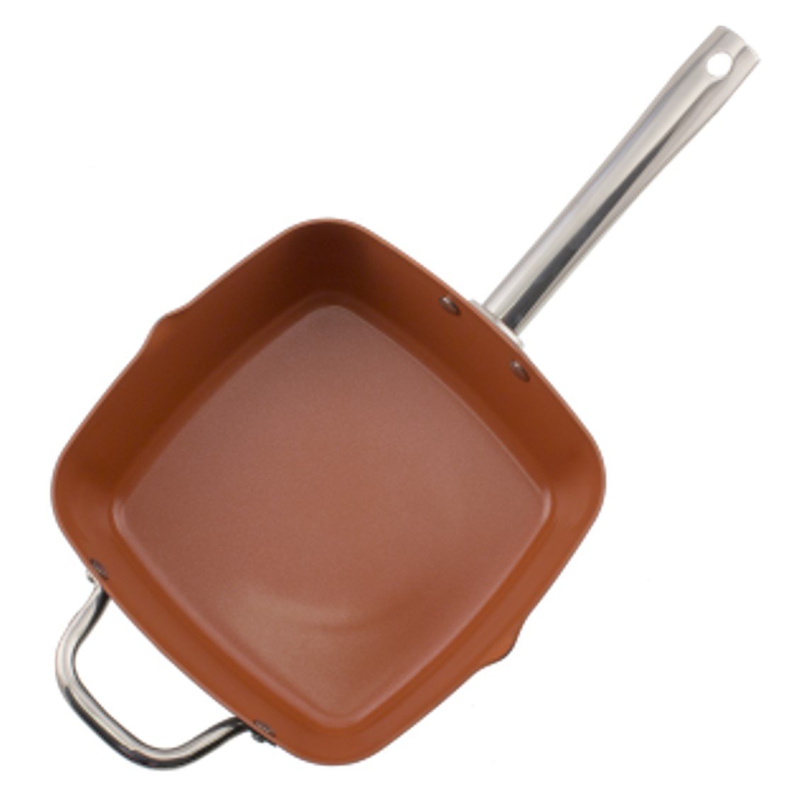 Amazon.com: 4 件深方形銅鍋組,6 合1 ,只需這款鍋即可烘烤、油炸