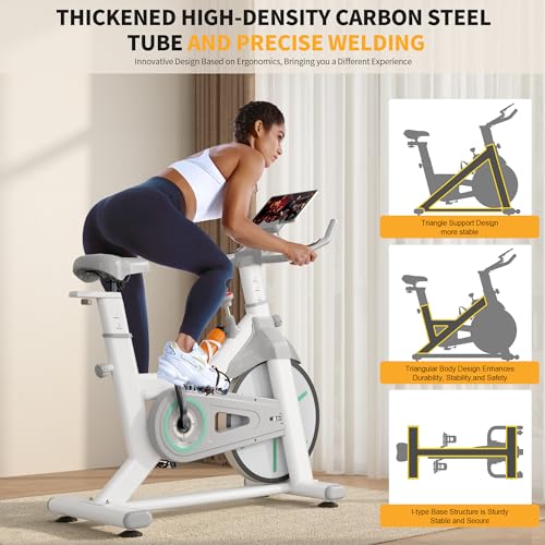 SogesPower Bicicleta ergométrica para uso interno, bicicleta estacionária, magnética, para casa, sil