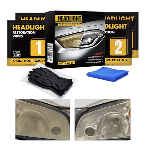 Headlight Wipes - Wipes Stain Remover Oxidation Removal | Anti-Static Headlight Coating | Protective Coating Oxidation Removal F