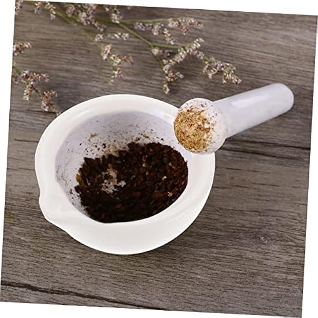 Unomor 2 Pcs Ceramic Grinding Bowl Set Sturdy Coffee Bean and Spice Pestle Household Seasoning Crush Pot for Kitchen and Restaurant Use