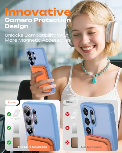Image of TOCOL for Samsung Galaxy S26 Ultra Case, Compatible with Magsafe, Built-in Magnets, Drop Protection, Slim Translucent Matte for S26 Ultra Phone Case 6.9 inch (Light Blue)