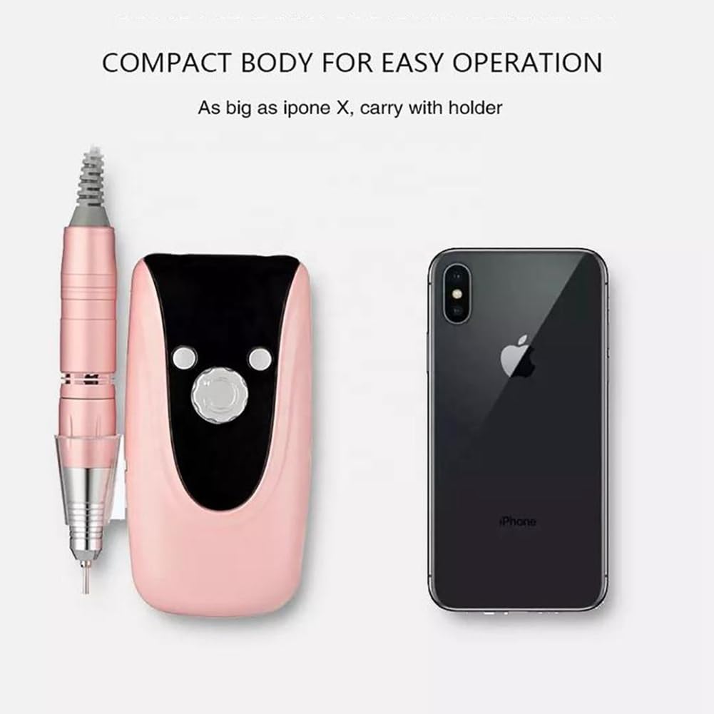 Taladro de uñas profesional, lima de uñas eléctrica profesional, máquina de talaa de uñas eléctrica profesional, máquina de taladro de uñas portátil, kit de pedicura para manicura y pedicura