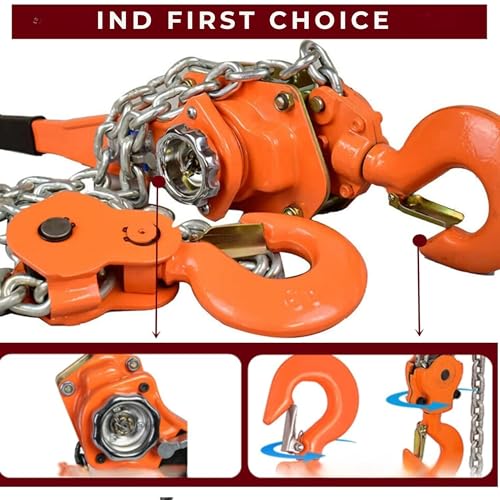 Image of IND Ratchet Lever Hoist /Manual Hand Chain Hoist - 1.5 Ton (1500 kg) Load Capacity, 1.5 Meter Lift, 8 mm G80 Chain, Heavy-Duty Industrial Hoist