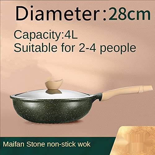 Wok de aluminio con tapa de vidrio 28cm miniatura 3