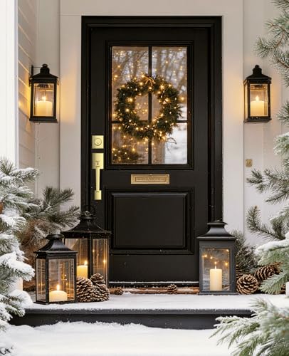 Image of Brightify Gold Front Door Lock Set with Single Cylinder Deadbolt, Modern Exterior Door Handle Set with Reversible Lever, Adjustable Latch for Right /Left Handed Heavy Duty Entrance