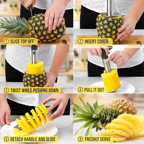 Image of Zulay Kitchen Stainless Steel Pineapple Corer & Slicer