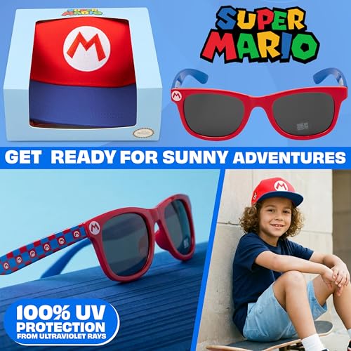 Image of Spongebob | Minecraft | Fortnite | Super Mario | Kids Baseball Cap & Sunglasses with UV Protection, Gifts for Boys