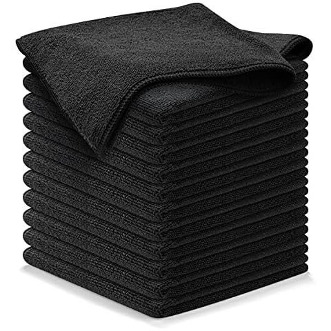 USANOOKS Microfiber Cleaning Cloth - 12Pcs 12.5x12.5 inch High Performance - 1200 Washes, Ultra Absorbent Microfiber Towels for Cars Weave Grime & Liquid for Streak-Free Mirror Shine-Microfiber Cloth Cover