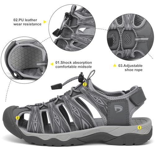 Image of Dannto Women's Sport Hiking Sandals Closed Toe Outdoor Athletic Walking Sandal Lightweight Summer Water Shoes