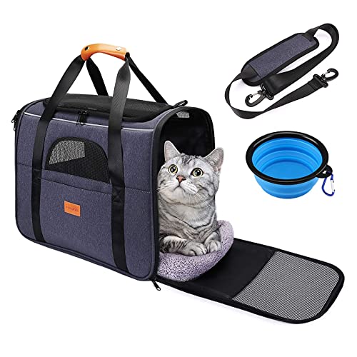 Cat Carrier, Pet Carrier Airline Approved, Dog Bag Carrier, Breathable Pet Carrier with Adjustable Shoulder Strap and…