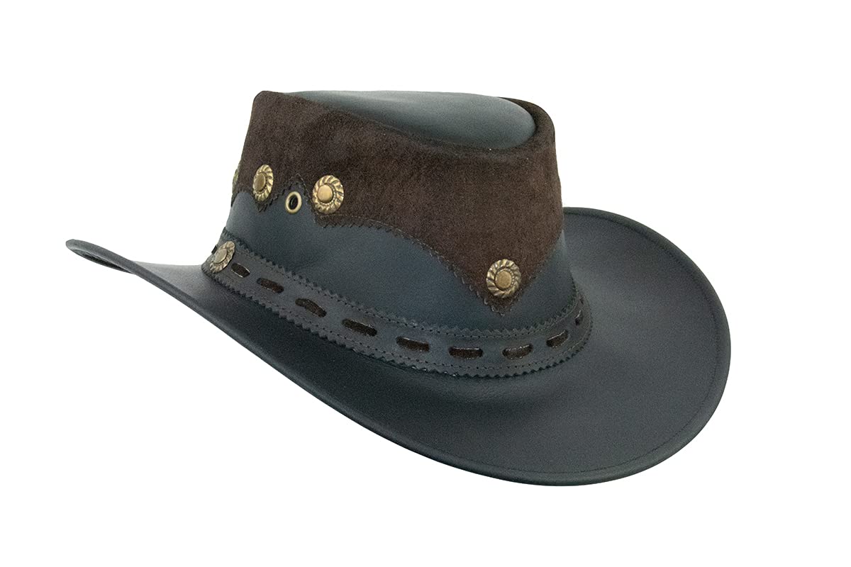 Black Jungle PENTLAND Cappello in Pelle, Cappello Occidentale, Australia, Cappello da Cowboy (Nero, XL)