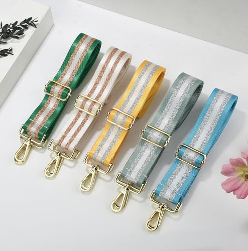 Image of LVYOUME Purse Strap Silver Hardware Wide Bag Straps Replacement Crossbody Adjustable Shoulder Strap for Purses