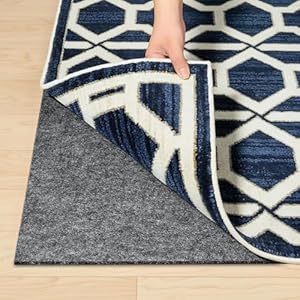 Felt Rug Pad with Non-Slip, 60x150cm Rubber Backing Rug Underlay, Under Area Carpet Protective Cushioned Pads, Rug to Carpet Gripper for Hardwood Floors, Keep Rugs in Place, Soft and Safe