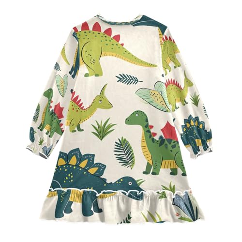 Bolaz Nightgowns Sleepwear Lightweight Nightdress Soft Pajamas Dress Green Red Dinosaur for 3-10 Years2
