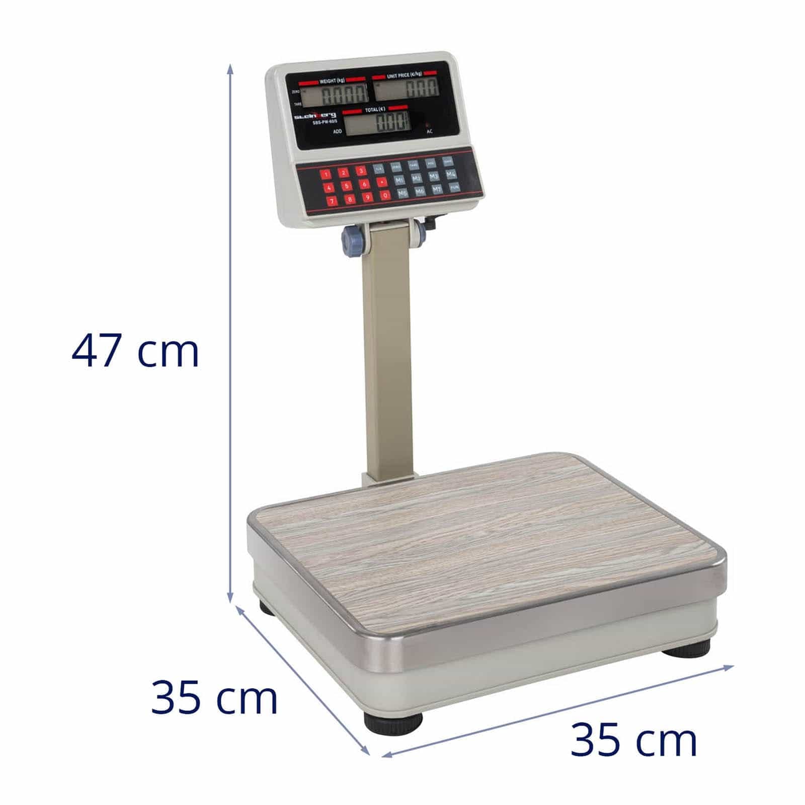 Steinberg Systems - SBS-PW-100/10 - Balanza comercial - 100 kg / 10 g- blanca - LCD
