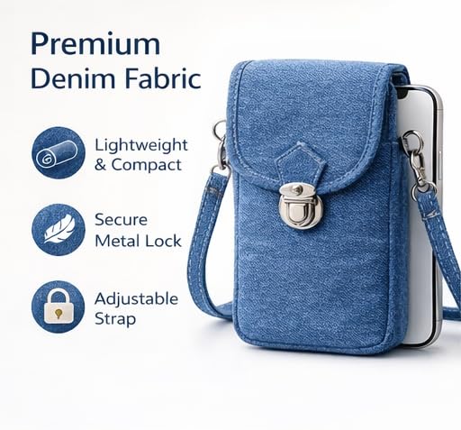Image of Women Mini Crossbody Mobile Sling Bag - Stylish Small Shoulder Purse with Flap Lock, Adjustable Strap,Lightweight Travel Phone Pouch for Daily Use.