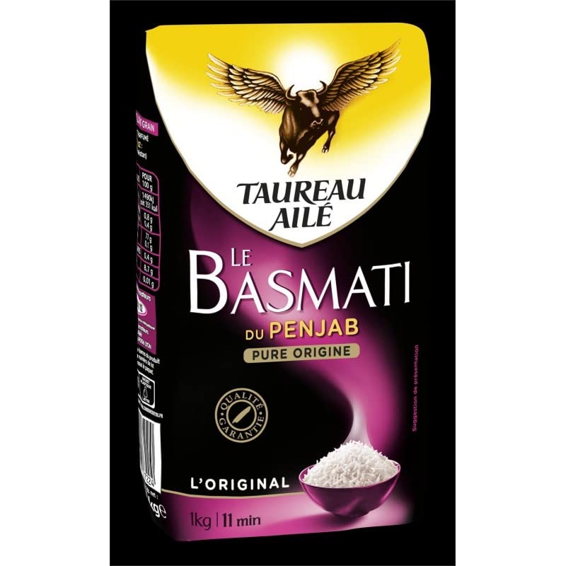 TAUREAU AILE - Arroz de toro alado Basmati Penjab 1 kg – 3 unidades