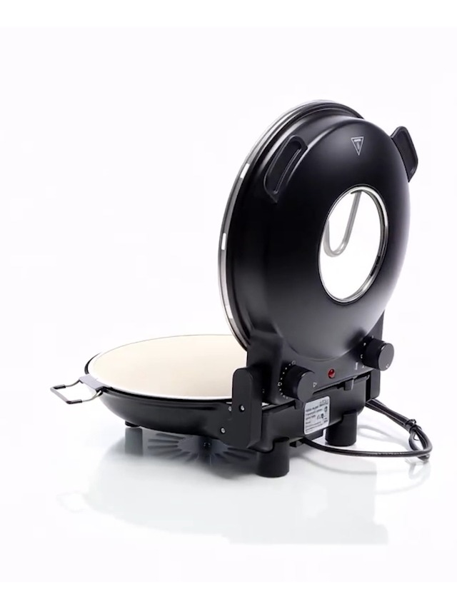 Pizzaoven met keramische steenplaat 32cm en kijkvenster 2 verwarmingselementen max. 400°C met timer