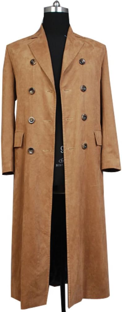 Valecos Doctor Who Trench Coat Brown Jacket Business Suit Cosplay Costume (X-Large, Men)