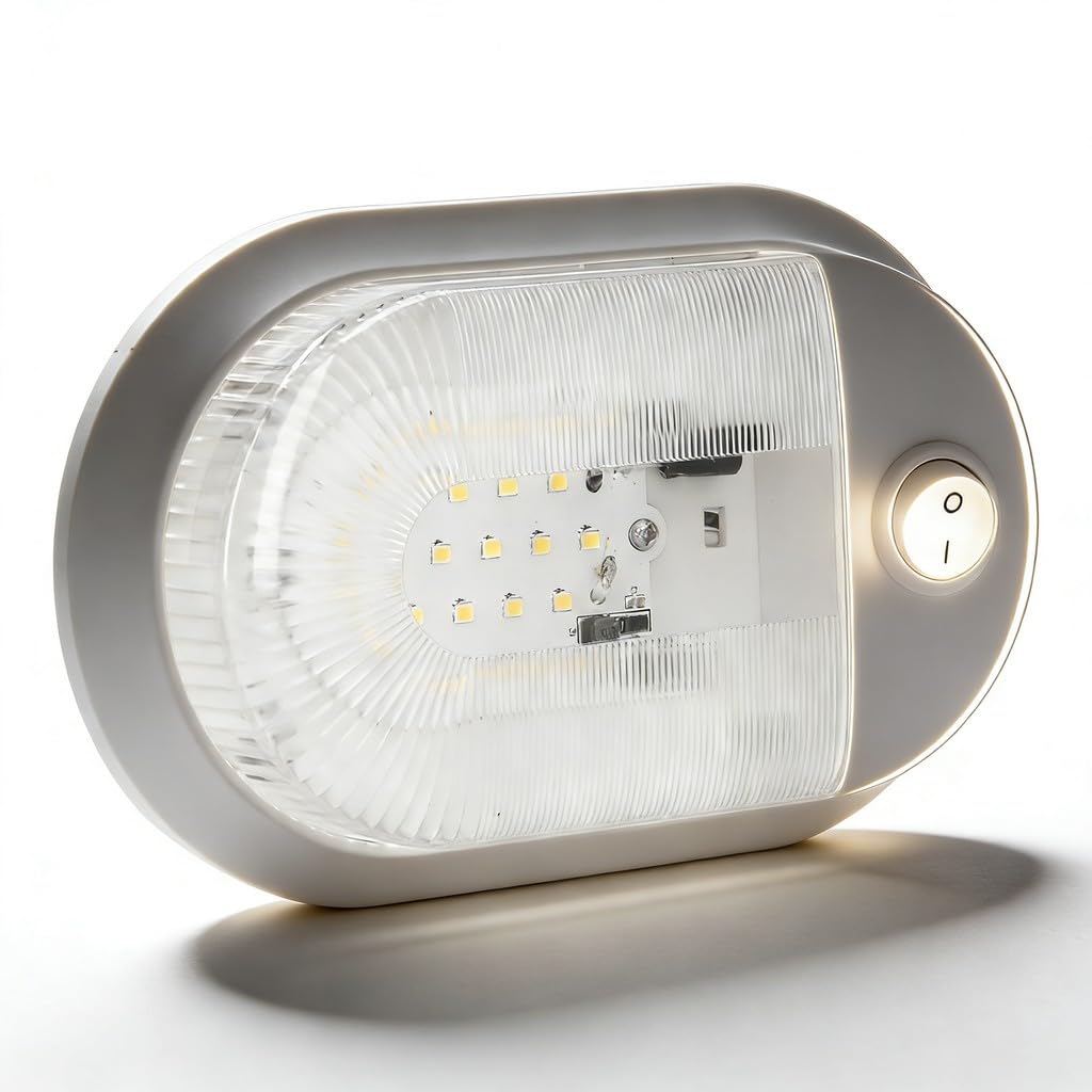 LED RV Ceiling Dome Light, 360lm Brightness, 4000-4500K Natural White, DC 10-24V - Easy On/Off Switch, Efficient Cooling Design, Ideal for RVs Campers Trailers