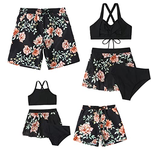 Family Swimsuits Matching Set Mother Girls Two Pieces Bikini Set Bathing Suit Father Boys Swim Trunk