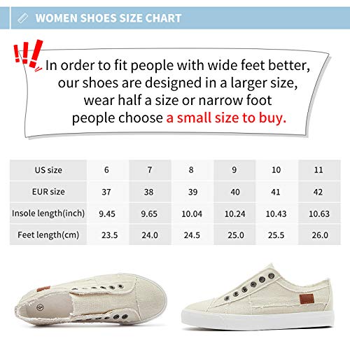Women's Slip On Shoes Fashion Canvas Sneakers Low Top Non Slip Casual Walking Shoes(Beige.us6) #TOP5