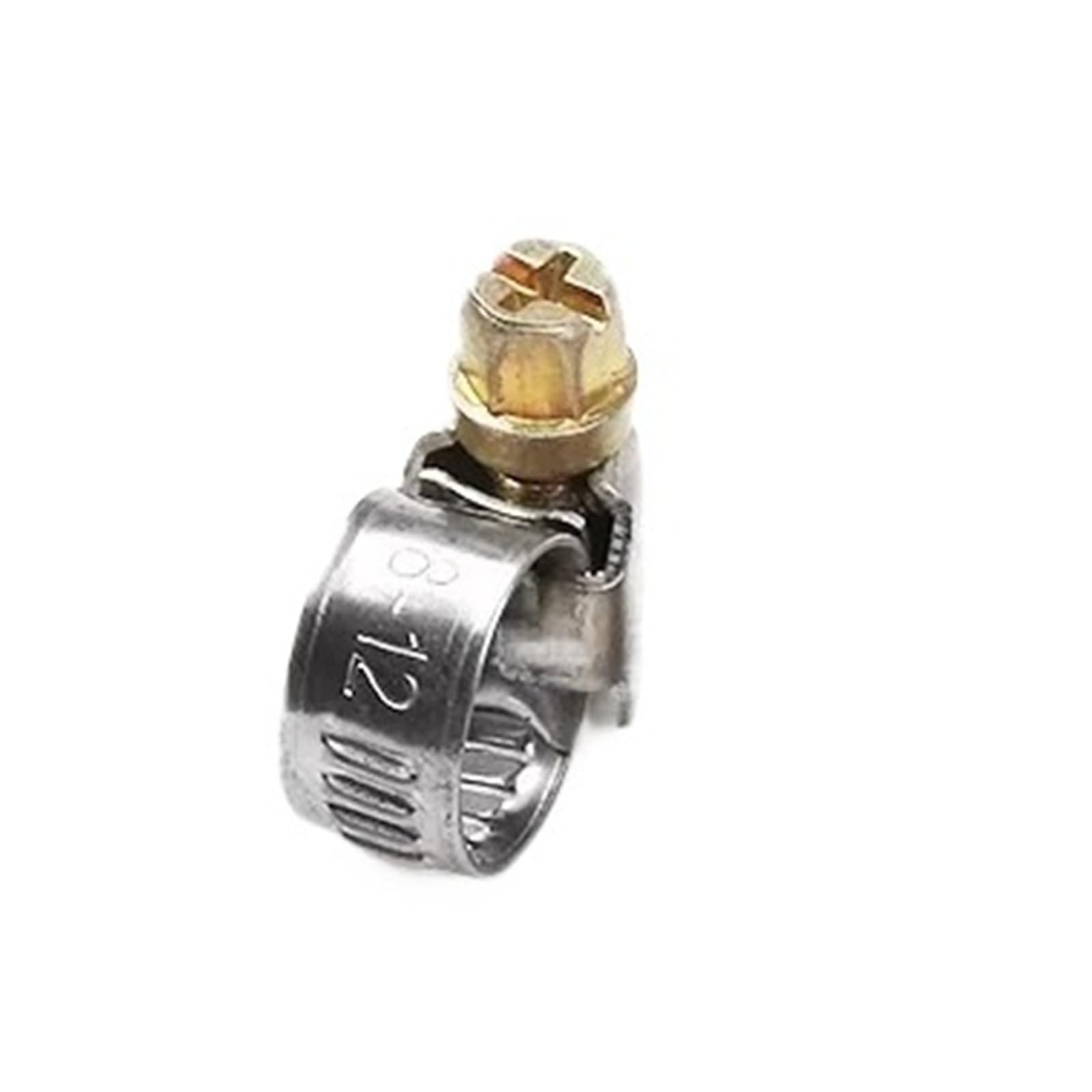 Hqycl White 5/10Pcs Pipe Clamps Genuine Stainless Steel Hose Clips Car Fuel Hose Pipe Clamps Worm Drive Anti-Oxidation(White)