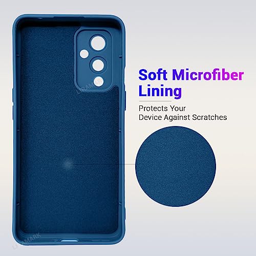 Image of LIRAMARK Silicone Soft Back Cover Case for OnePlus 9 5G / 1+9 5G (Silicone Blue)
