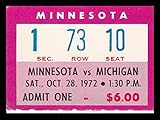 1972 Minnesota v Michigan Football Ticket 10/28/72 The Big House 27525