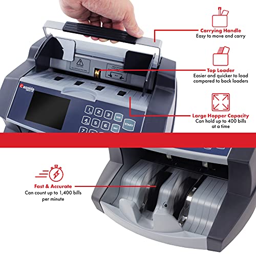 Cassida 6600 Uv – Usa Business Grade Money Counter With Uv/Ir Counterfeit Detection – Top Loading Bill Counting Machine W/ Valucount™, Add And Batch Modes – Fast Counting Speed 1,400 Notes/Min #TOP5