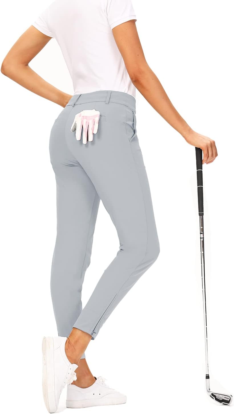 Hiverlay Womens pro Golf Pants Quick Dry Slim Lightweight Work Pants with Straight Ankle Also for Hiking or Casual Ladies - Image 2