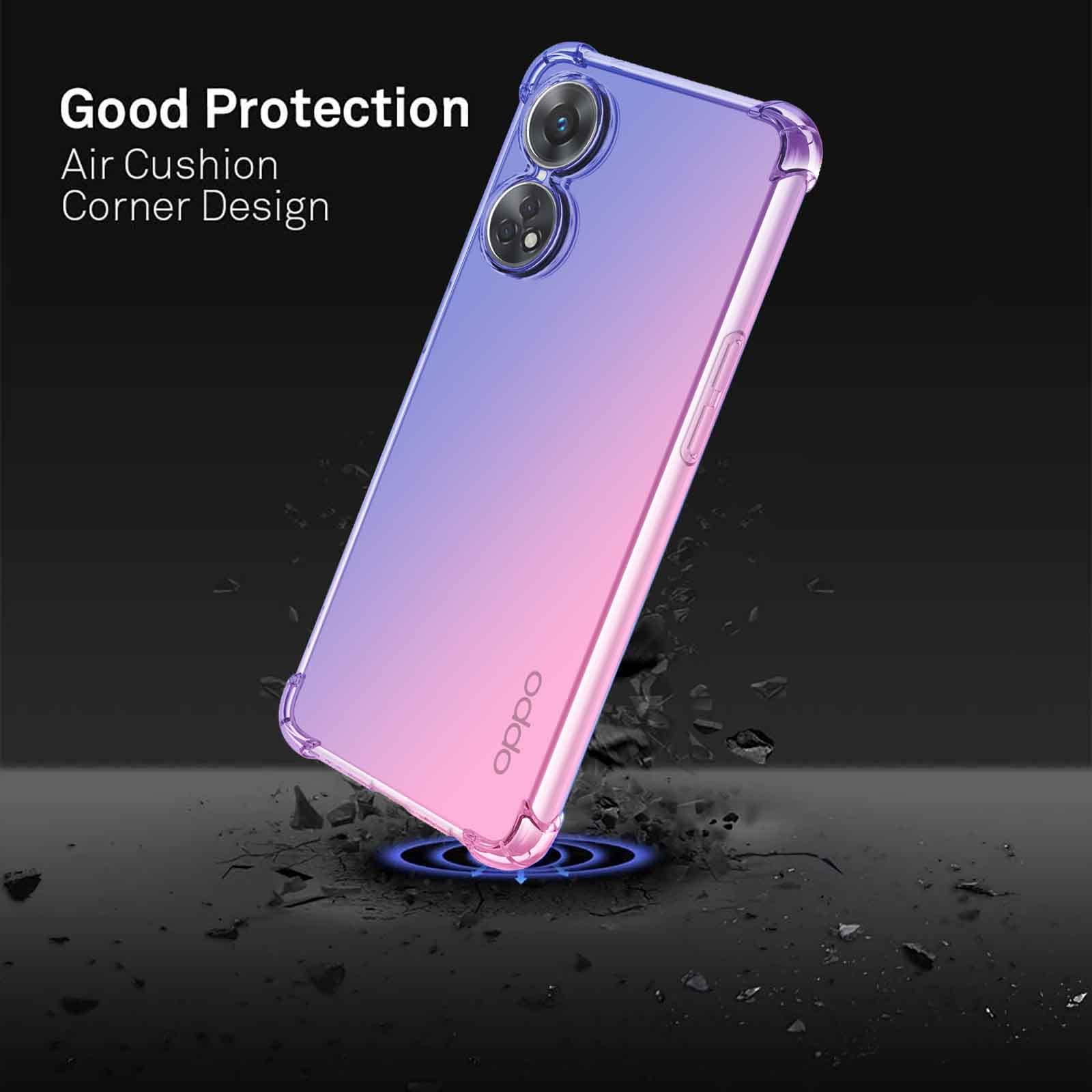 GOKEN Cover Per Oppo Reno8 5G – Custodia In TPU Sfumatura Rosa/viola, Morbida E Antiurto - 6