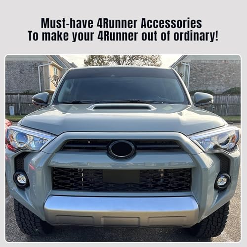 Image of Front Center Grill Insert Cover Trim Compatible with 2024 2023 2022 2021 2020 Toyota 4Runner TRD Pro Sport Accessories ABS Middle Grille Insert Cover Strips Matte Black 4runner Blackout Emblem kit