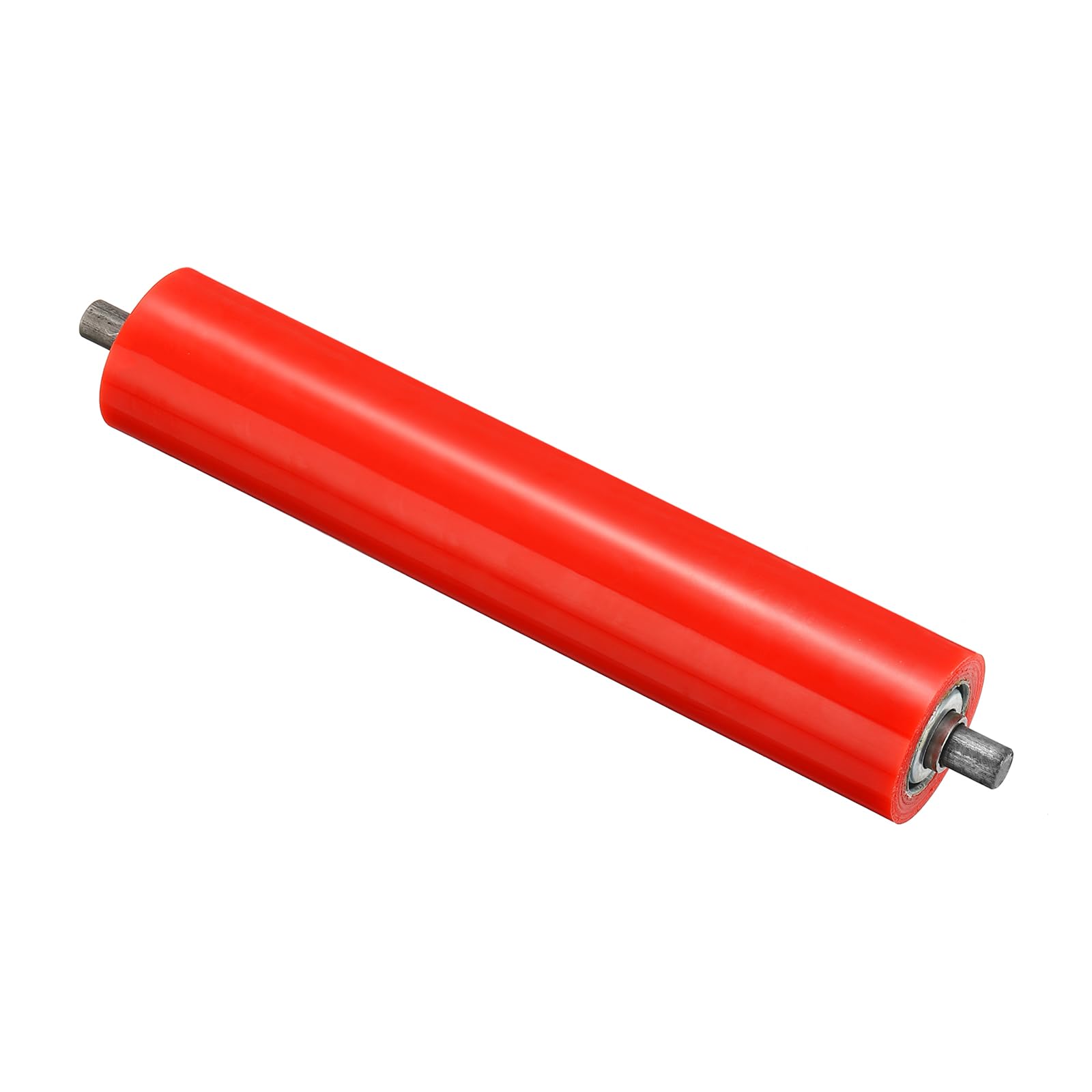 PATIKIL Polyurethane Coated Conveyor Roller 2" Diameter 10" Length, Stainless Steel Transmission Replacement Part Galvanized End, Red