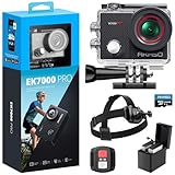 AKASO EK7000 Pro Action Camera with MicroSDXC U3 Card and Quick Release Head Strap Mount Bundle