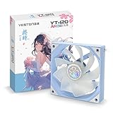 Yeston New Sakura ARGB LED 120mm,Quiet Edition High Airflow Color LED Case Fan for PC Cases, CPU Coolers,Radiators SystemComputer Case Cooling Fan (Reverse Fan) 1 Pack