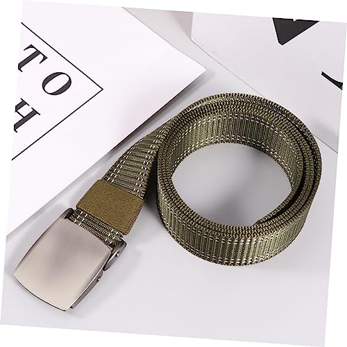 VALICLUD Belt Outdoor Buckles Webbing Adjustable Canvas Ratchet Green4