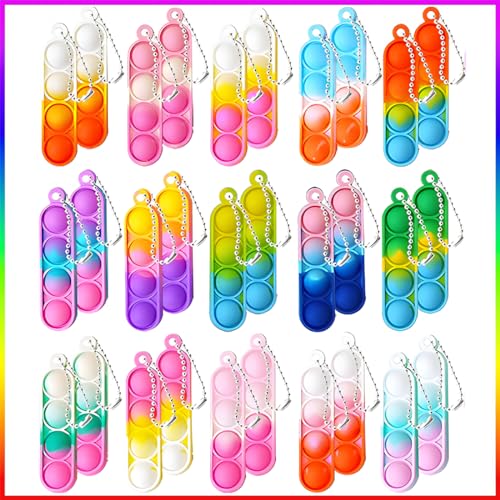 COYUN 30 Stück Pop Push It Fidget Toy, Mini Silikon Schlüsselbund Toys,...