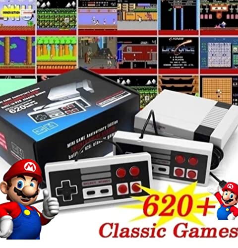 SANDALFON-Consola-Juegos-Retro-clasica-Mini-Sistema-Juego-con-620-Juegos-Integrados-2-Joysticks-Enchufe-USB-Salida-AV-de-8-bits-video-edicion-clasica-para-ninos-y-Adultos