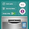 Bosch SMS4EMI06G Series 4, Free-Standing Dishwasher, B Energy Rated, 60 cm, 14 Place Settings, 9 Litre, ExtraDry, Silence Plus 42dB Quiet,Rackmatic Adjustable Basket, Silver Inox