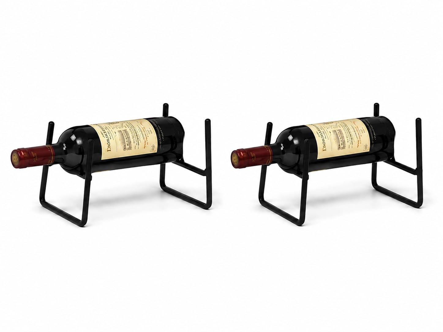 Accurate Traders Single Wine Bottle Rack Set of 2, Metal Wine Bottle Holder Stand, Countertop & Tabletop Wine Storage Organizer, Decorative Bottle Display for Kitchen, Home Bar, Black-image-29