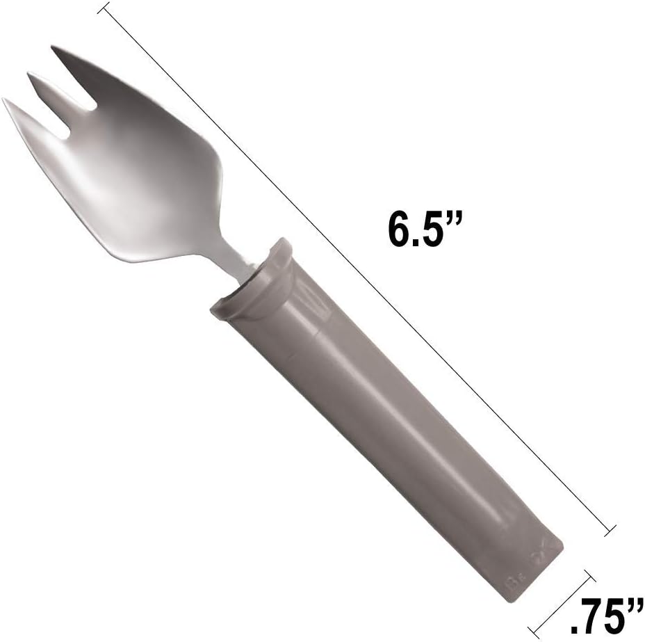 Rehabilitation Advantage Swivel Utensil Set, 4-Piece Adaptive Cutlery with Rotating Handles for Easier Eating, Comfortable Grip Design to Support Daily Living and Greater Independence