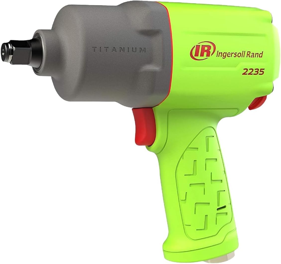 Product image of Ingersoll Rand 2235TiMAX-G 1/2" Drive Air Impact Wrench, Lightweight 4.6 lb Design, Powerful Torque Output up to 1,350 ft-lbs, Titanium Hammer Case, Max Control, Green