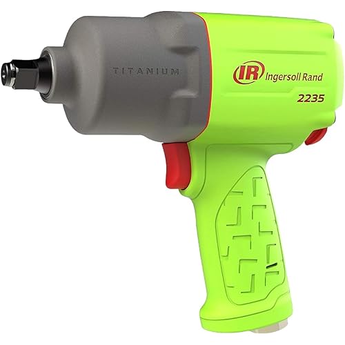 Ingersoll Rand 2235TiMAX-G 1/2" Drive Air Impact Wrench, Lightweight 4.6 lb Design, Powerful Torque Output up to 1,350 ft-lbs, Titanium Hammer Case, Max Control, Green